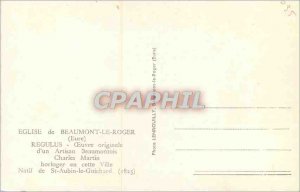 Postcard Modern Church of Beaumont Le Roger (Eure) Regulus Original Work of A...