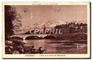 Old Postcard Grenoble Isere and Belledonne