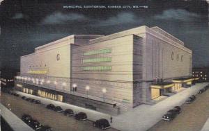 Missouri Kansas City Municipal Auditorium By Night 1942
