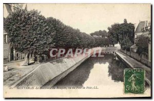 Old Postcard Montargis The Rampart Boulevard Seen from Patis Bridge