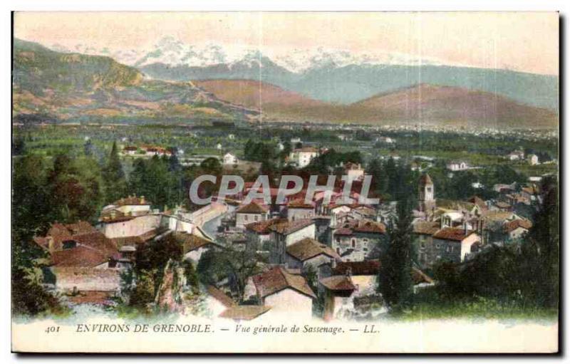 Old Postcard From Around Grenbole General view of Sassenage