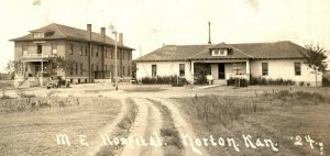 1920s M.E. Hospital Norton Kansas RPPC Real Photo Vintage Original Postcard F73