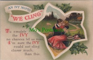 Embossed Greetings Postcard -  An Ivy Motto, Romance, Romantic Couple RS34536