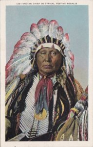 Indian Chief In Typical Festive Regalia 1932