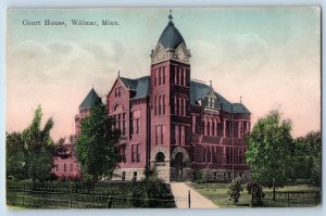 c1910's Court House Building Tower Pathways Entrance Willmar Minnesota Postcard