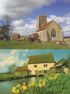 Letheringham Church Water Mill Suffolk Storm Cloud 2x Postcard
