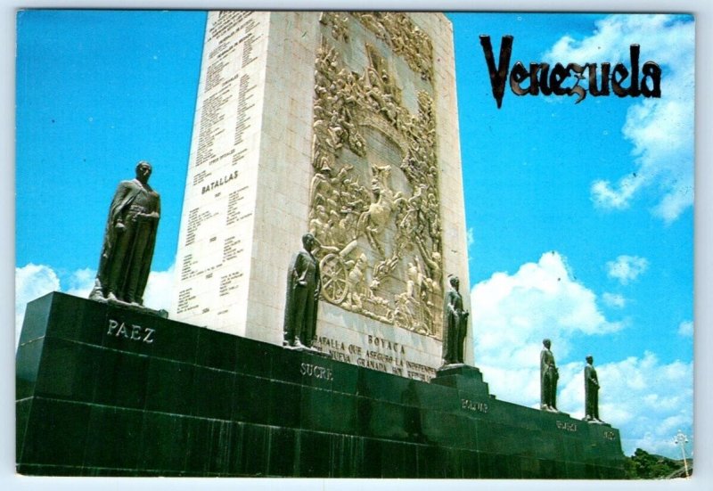 Memorial to Independence Heroes CARACAS Venezuela 4x6 Postcard