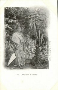 PC CPA LAOS, INDOCHINA, UNE DAME DE QUALITÉ, (b23404)