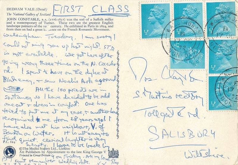 Art Postkarte Dedham Vale(detail) painting by John Constable