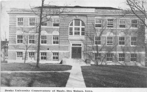 Des Moines Iowa c1910 Postcard Drake University Conservatory Of Music