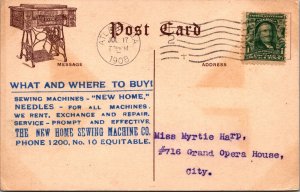 New Home Sewing Company Orange Massachusetts Advertising Vintage Postcard