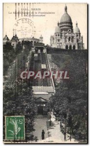 Old Postcard Paris The Sacre Coeur and Montmartre Funicular