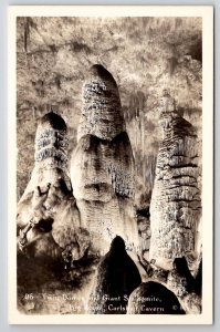 New Mexico Twin Domes Carlsbad Cavern NM RPPC Real Photo Postcard B35