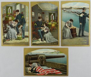 1909 Solider & Maid War Declared - Eismann, New York - Vintage Postcard Series