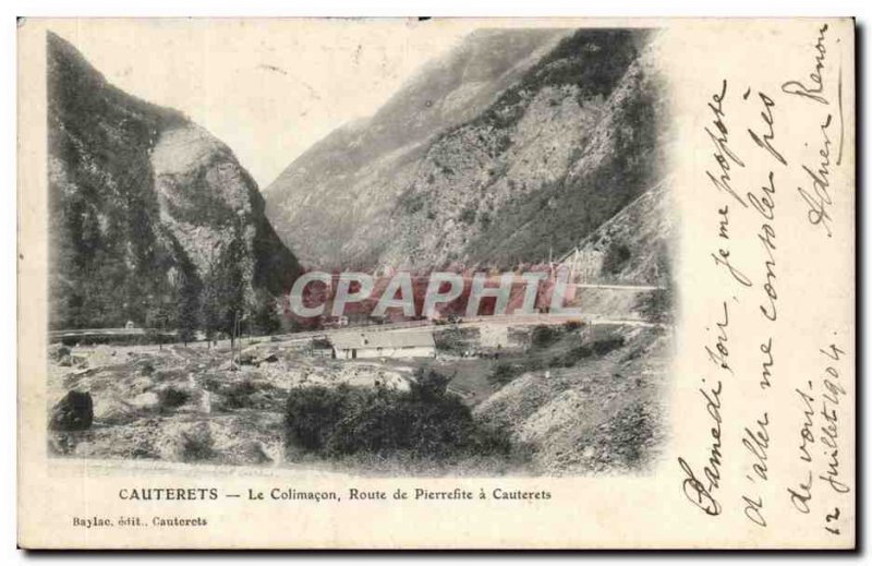 Old Postcard Cauterets Pierrefitte colimacon Road in Cauterets