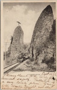 Columbia River Oregon Train Pillars Hercules OR&N Railroad c1906 Postcard E96