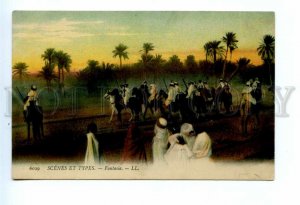 494638 North africa horse racing fantasy arabs Vintage LL postcard