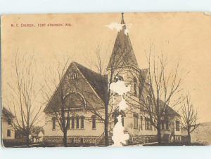 Damaged Badly Divided-Back METHODIST EPISCOPAL CHURCH Fort Atkinson WI A9868