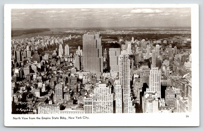 New York City New York~North View From Empire State BLDG~Real Photo Postcard