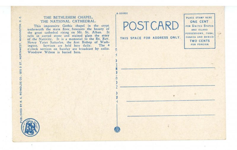 DC - Washington. Wash. Nat. Cathedral, Bethlehem Chapel