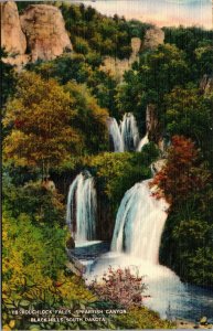 Vtg 1940s Roughlock Farms Spearfish Canyon Black Hills South Dakota SD Postcard