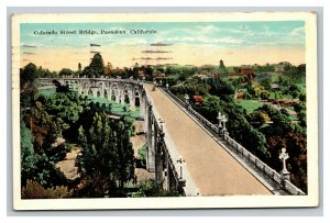 Vintage 1924 Postcard Aerial View Colorado Street Bridge Pasadena California