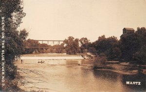 LPS17 Blue River Wisconsin Bridge Postcard RPPC