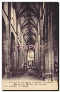 Old Postcard Surroundings Of Bourbon I & # 39Archambault Souvigny Interior of...