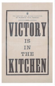 Food WW1 Military Victory Kitchen Economy Cookery Poster Postcard