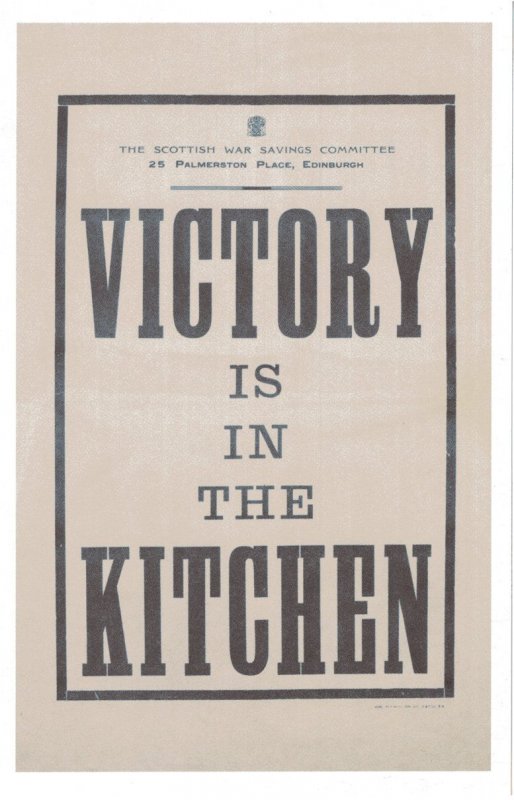 Food WW1 Military Victory Kitchen Economy Cookery Poster Postcard