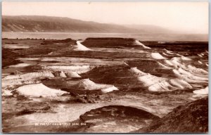 Salt Formations At The Dead Sea Israel Mountain Real Photo RPPC Postcard