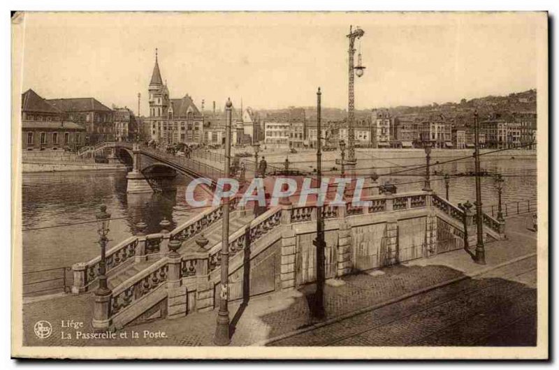 Belgie Belgium Liege Old Postcard Gateway and the Post