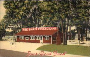 Lake City FL Red Barn Restaurant NICE LINEN Postcard