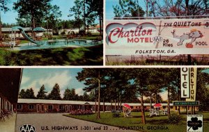 USA Charlton Motel Folkston Georgia Chrome Postcard 09.84