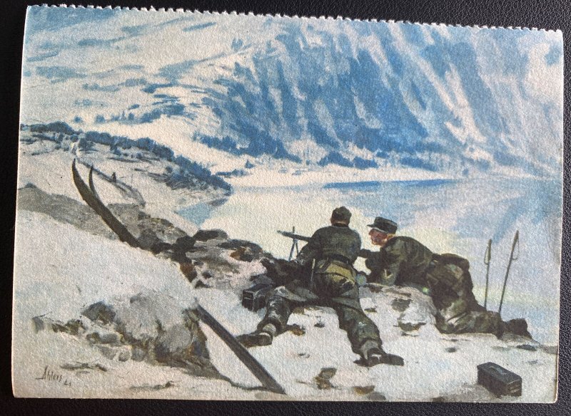 Mint Germany Picture Postcard WW2 Mountain Soldier