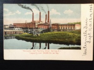 Vintage Postcard 1906 Worcester Salt Factory Silver Springs New York