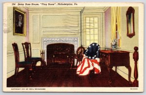 1945 Betsy Ross House Flag Room Philadelphia Pennsylvania PA Posted Postcard