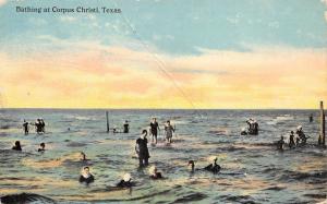 Corpus Christi Texas 1912 Postcard Swimming Ocean Bathing