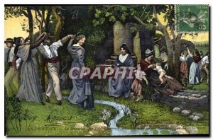 Old Postcard En Provence La Farandole by Valere Bernard