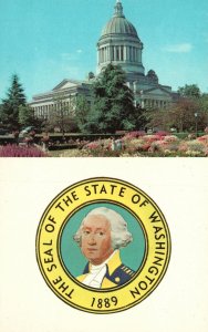 Vintage Postcard The Seal Of The State Capitol Olympia Washington WA