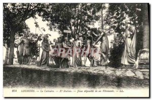 Old Postcard Lourdes Calvary Jesus stripped of his Vetments 10th station