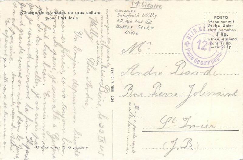 Loading large-caliber heavy artillery shells swiss army 1945 military Suisse