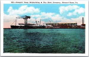 VINTAGE POSTCARD NEWPORT NEWS SHIPBUILDING & DRY DOCK COMPANY NEW PORT NEWS, VA