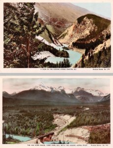 2~RPPC Hand Colored Postcards BC Canada KICKING HORSE CANYON~RR BRIDGE~YOHO PARK