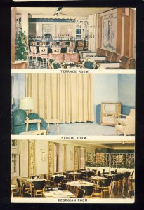 Providence, Rhode Island/RI Postcard, Crown Hotel, Terrace/Studio/Georgian Rooms