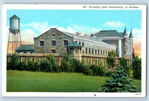 Wyoming WY Postcard State Penitentiary Rawlins Exterior Building c1940 Vintage