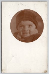 RPPC Adorable Little Boy Portrait 1928 Real Photo Postcard L44