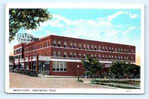 Postcard TX Sweetwater Wright Hotel c1930s View J2