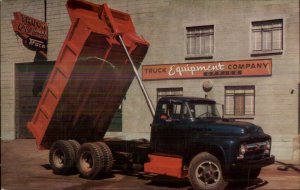 Denver CO Truck Equipment Co Dump Truck Neon Sign Advertising Postcard