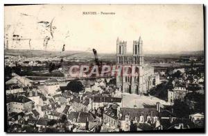 Old Postcard Mantes Panorama